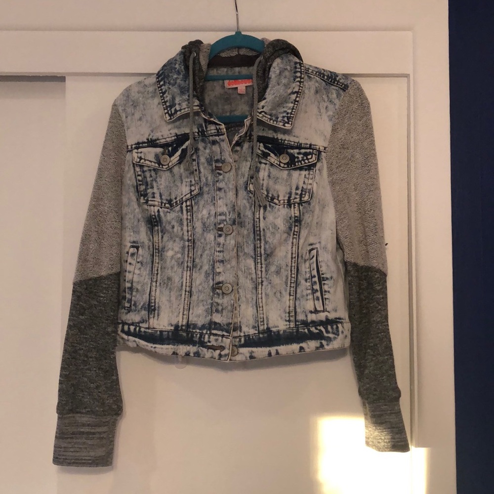 Dollhouse acid wash hoodie/jean jacket